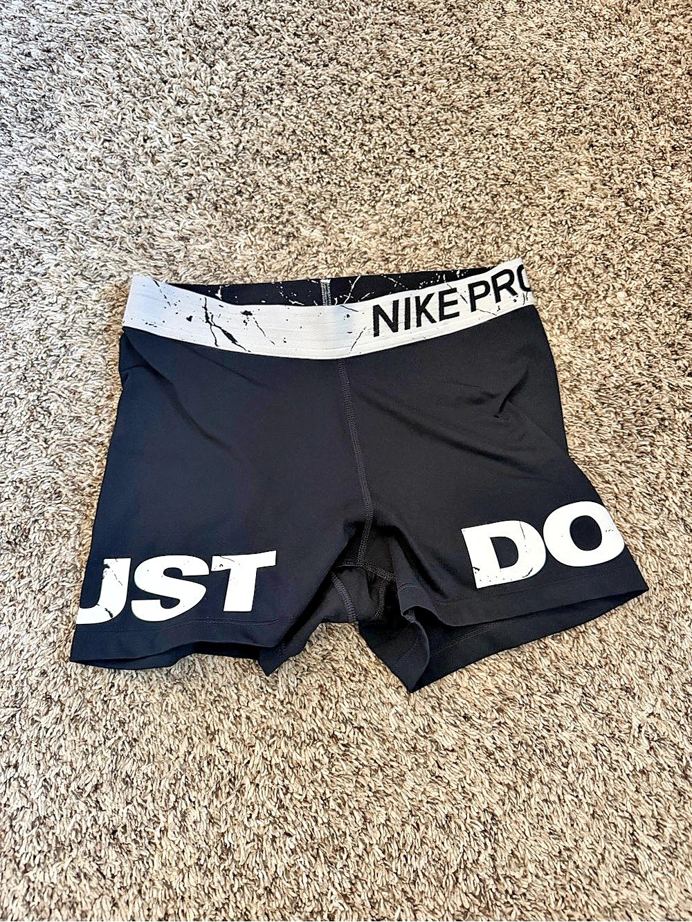 Nike Pro Dri-FIT Just Do It Graphic Athletic Boxer Briefs Black Size Medium